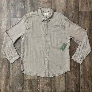 Mutual Weave 100% cotton Button Up Long Sleeve Shirt Mens Size XL Beige